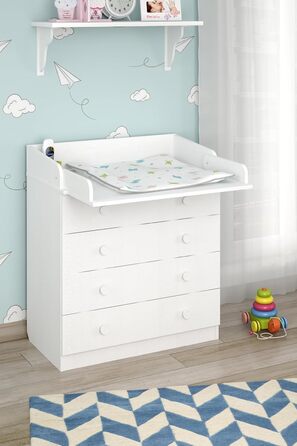 Комод для переодягання Shefa Kids 800 білий - якісний комод з пеленальним столиком для дитячої кімнати