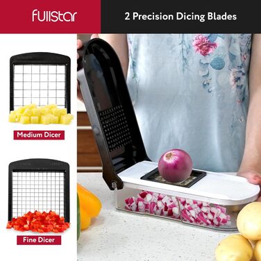 Многофункціональний овочевий слайсер-терка 10-в-1: слайсер для овочів, тертка для сиру, набір для нарізки соломкою, нарізчик для огірків, цибулі, картоплі та фруктів (білий)