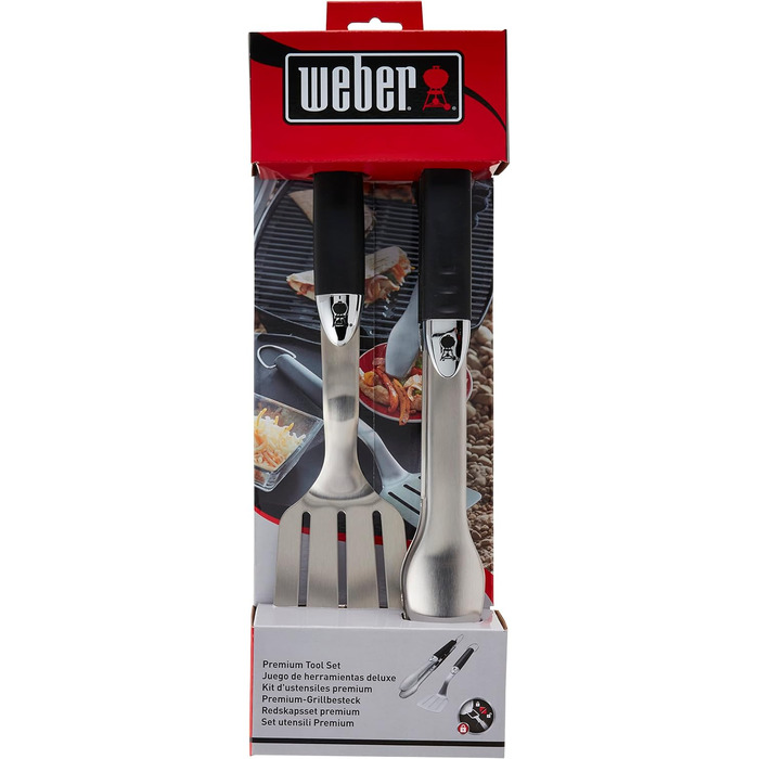 Набір для гриля Weber (щітка, щипці) + чохол Premium для грилів Spirit/Spirit II 300 та 200 серії, чорний