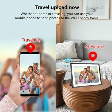 Цифровий фоторамка Frameo з Wi-Fi, 10.1 дюйма, 32GB, сенсорний екран, авто-обертання, підтримка Frameo App