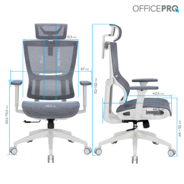 Крісло офісне OfficePro Elegant OC660-W-DG-DG