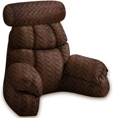 Підголовник для ліжка та дивану, подушка для спини, зручний підголовник для читання та відпочинку (67*30 см, 65*23 см, коричневий)