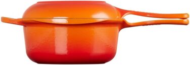 Le Creuset Marmitout: каструля-скороварка з чавуну, 22 см, 2.3 л, кольору Ofenrot