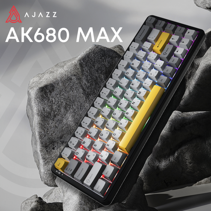 Дротова магнітна клавіатура Ajazz AK680 MAX Magnetic switches Black Gray Yellow (AK680-M-BGY-AW)