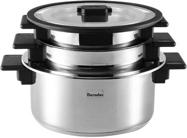 Набір каструль Berndes 6-ти частинний з нержавіючої сталі, індукційне дно, економія місця