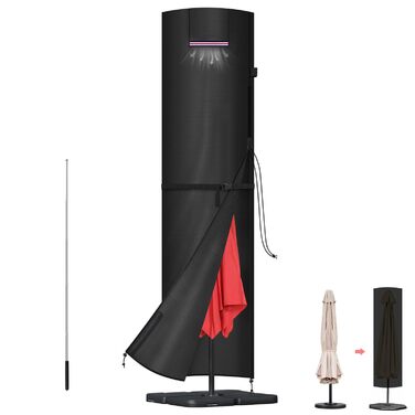 Захисний чохол для парасольки/перголи LAMUNI, 240x58/58 см, водонепроникний, для парасольки 3-5 м, зимовий захист