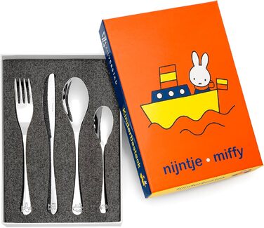 Дитячий столовий набір Miffy 4 шт. з нержавіючої сталі