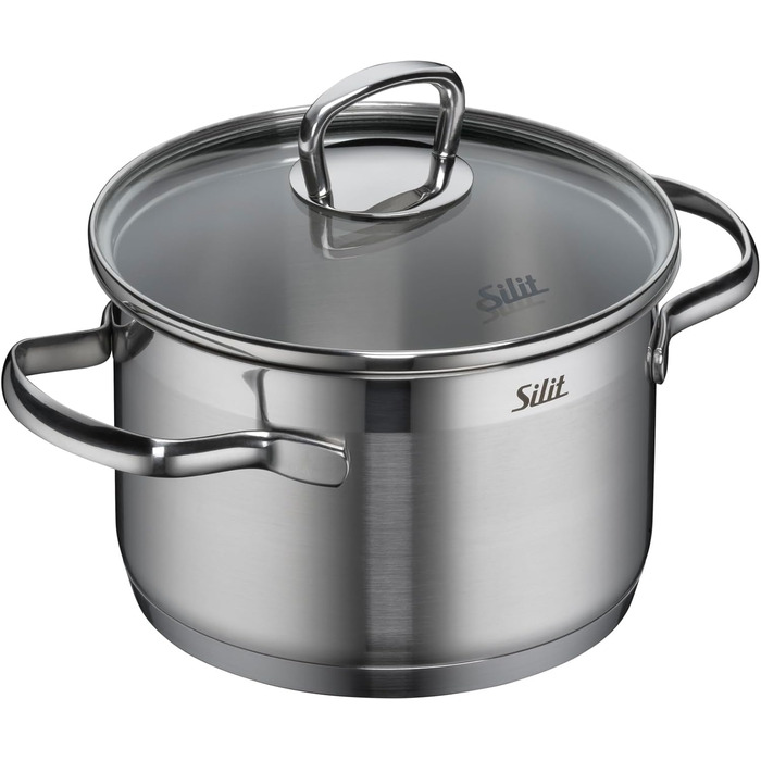 Набір каструль Silit Toskana Induktion 4-каструль, нержавіюча сталь, з кришкою з термоскла, не має покриття