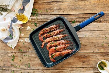 Grill BRA Advanced з рифленням, 28 см, алюмінієвий литвий з антипригарним покриттям, PFOA-free, для індукційних плит, сучасний дизайн