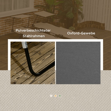 Набір з 2 сонячних лежаків, розкладні садові лежаки з сонцезахисним навісом, спинка з 5 рівнями регулювання висоти, темно-сірий