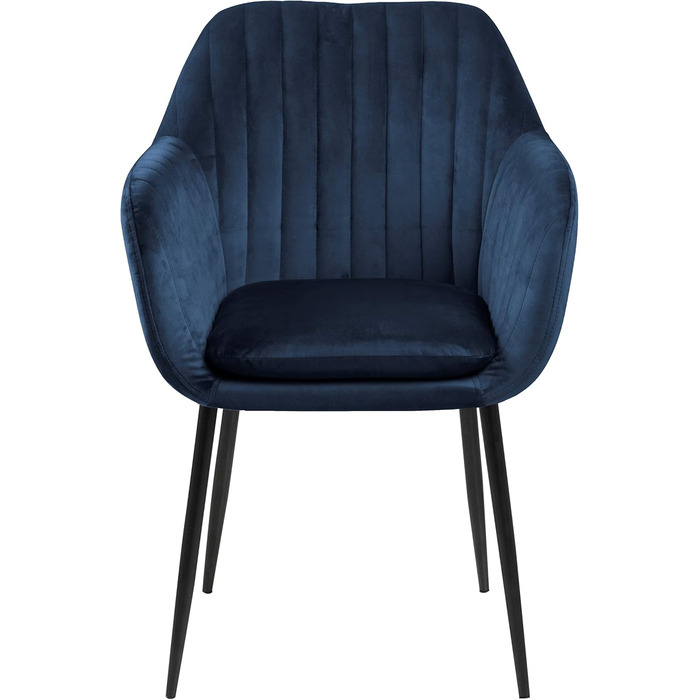 AC Design Furniture стілець Wendy, темно-синій/чорний, велюр/метал, 57x61x83 см