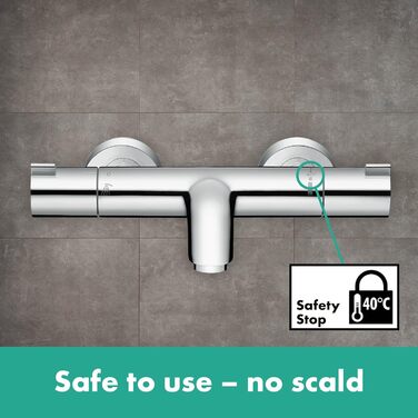 Змішувач для ванни Hansgrohe Ecostat Aufputz - термостат, безпечний (SafetyStop 40°C), круглий, хром, для 2 споживачів