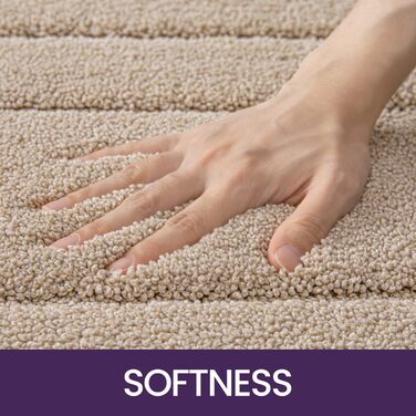 Набір килимків для ванної кімнати DEXI, 40 x 60 см, 2 шт. - антиковзкі, м'які, швидковисихаючі. Підходять для душу, ванни та туалету. Машинне прання. Колір: бежевий