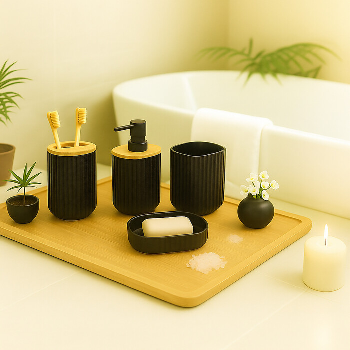 Набір для ванної кімнати Relaxdays, 6 предметів