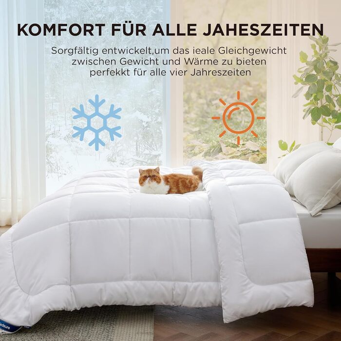 Ковдра BEDSURE 135x200 см - чотирисезонна, для алергіків, біла, 300 GSM, Oeko-Tex сертифікат