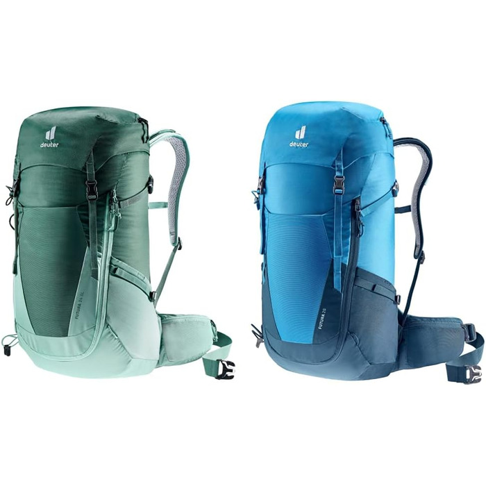 Жіночий туристичний рюкзак deuter Futura 24 SL (Forest-jade, комплект з похідним рюкзаком, Reef-ink)