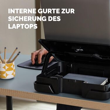 Підставка для ноутбука Fellowes Breyta™ 2-в-1 з сумкою, регулювання висоти, чорна, екологічна