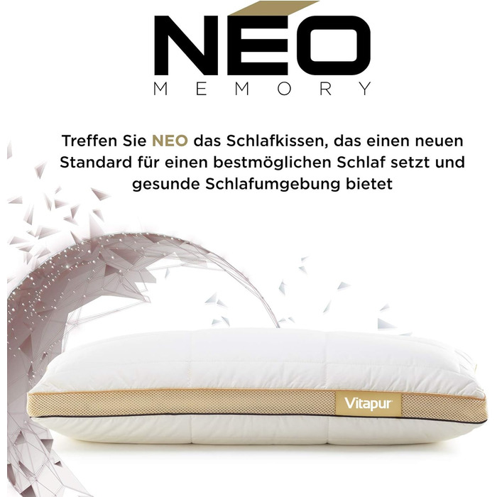 Подушка Vitapur NEO 40x80 см - Подушка, схожа на Зоряні війни, яка встановлює новий стандарт сну - Game changer Під подушками (Neo, упаковка з 2 шт. )