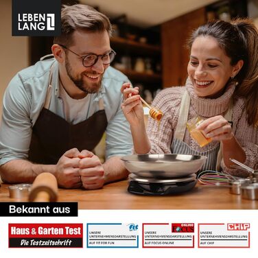 Кухонні ваги LEBENLANG з мискою - до 5 кг | Ідеально для випічки | Цифрова кухонна вага