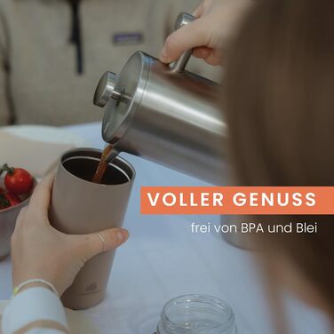 Термокружка Groenenberg 473 мл | Зберігає тепло до 4 годин | Без витоку | З переробленої нержавіючої сталі (Earth)