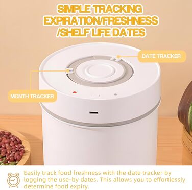 Контейнер для кави з нержавіючої сталі, герметичний, 500г, білий. Зручний дисплей для кавових зерен. Зберігає каву свіжою. KF1