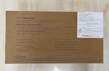 Ланцюжок прикрас для зовнішнього використання 30 м, ST45, LED, E27, тепле біле світло 2700K, IP65, вологостійкий, 30 x 1W, скляні лампочки S14 для вечірок та святкування