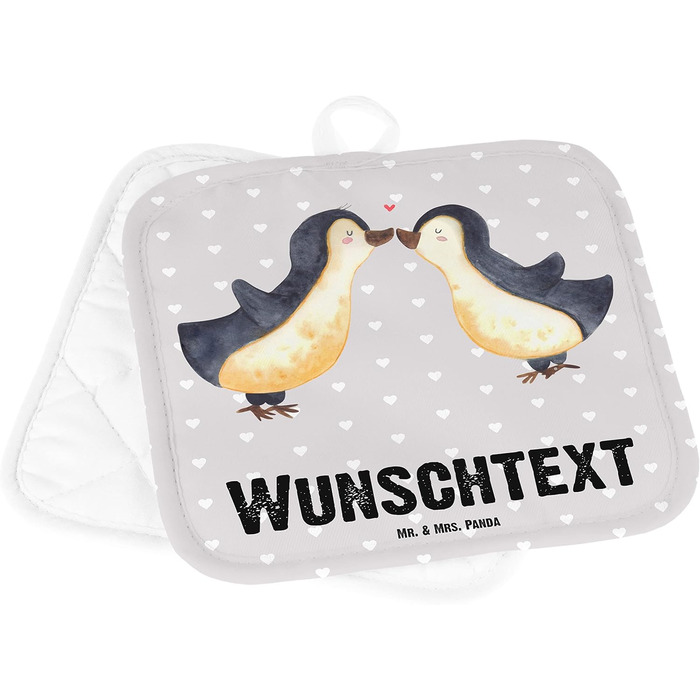 Пан та пані Панда Прихватка Пінгвін Кохання - Персоналізовані подарунки, іменний принт, річниця весілля, хлопець, любовний вислів (макс. 50 символів)