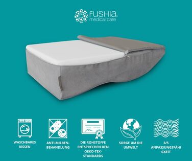 Ортопедична подушка для ніг з м'якої піни, для підтримки ніг та покращення кровообігу. Зручна, знімний чохол, біле/сіре полотно