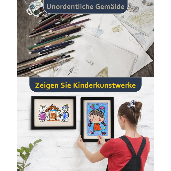 Рамка для дитячих малюнків Ciscle, A3, чорна. Рамка для фотографій та творчих робіт, ідеальна для школи та дому. 1 шт.