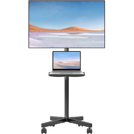 Телевізійна стійка Suptek на колесах для LCD/LED 21–60'', мобільний стенд з полицею, регульована висота, до 35 кг, VESA 400x400