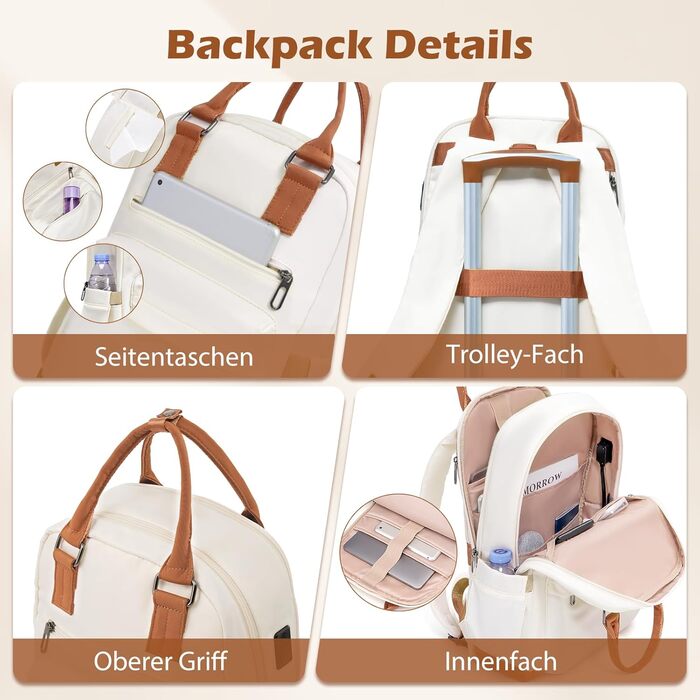 Набір валіз COOLIFE 5 в 1: велика валіза на коліщатках, рюкзак та аксесуари (темно-зелений/коричневий)