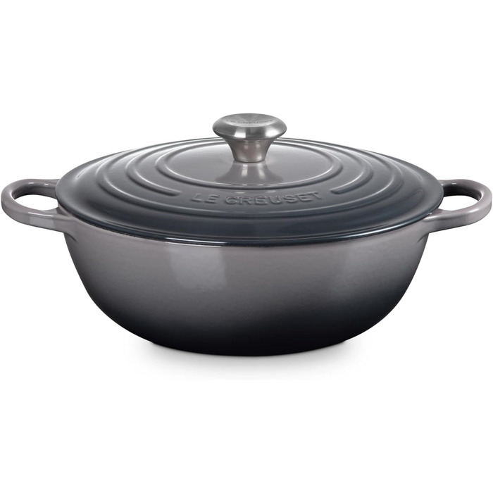 Каструля Le Creuset Signature з чавуну, 28 см, 4.9 л, для всіх типів плит, включаючи індукційну, колір Flint