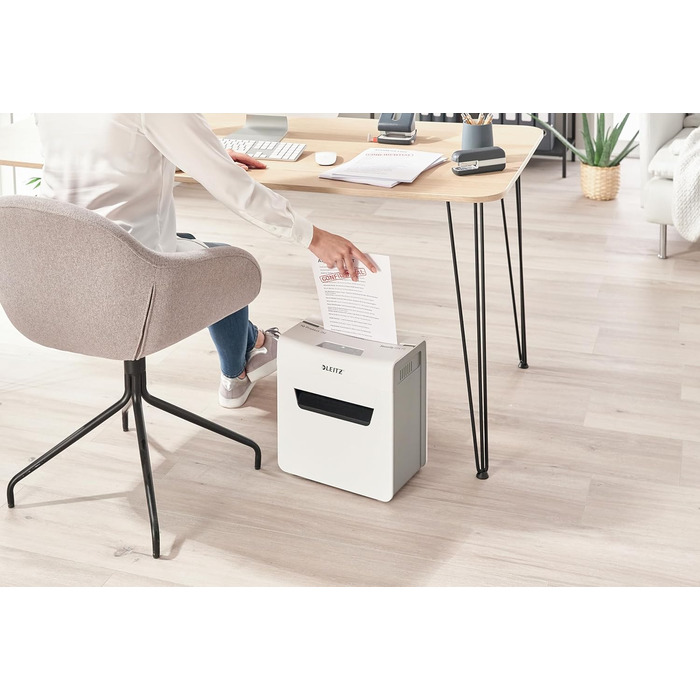Leitz IQ 10X Premium Protect: Шредер для документів, 18л, 3 листи, мікроріз, для офісу та дому, білий