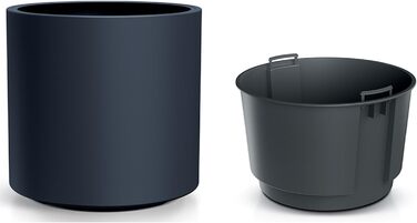 Горщик Prosperplast HEOS з вкладишем | Антрацит | 46.8 x 45 см | Для дому та саду | UV та морозостійкий