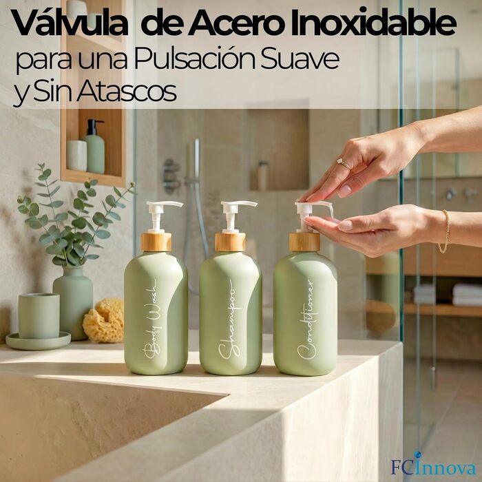 Набір дозаторів для мила в ванну кімнату, матовий чорний, 500 мл, 3 шт. для гелю та шампуню, з воронкою для наповнення