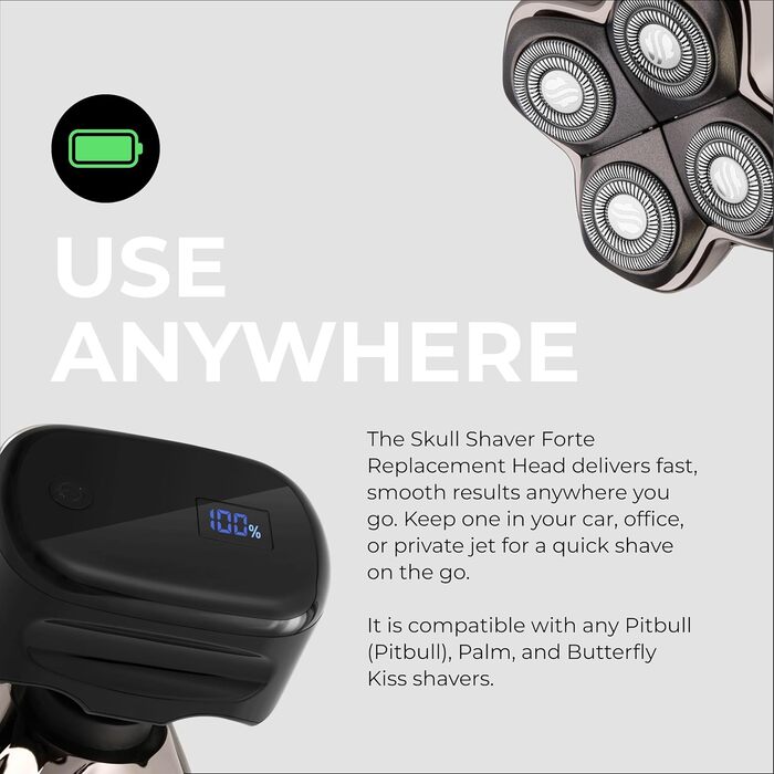 Змінні леза Skull Shaver Forte Pro (4 шт.) для голильників Pitbull, Palm та Butterfly Kiss — набір для гоління голови, обличчя та тіла