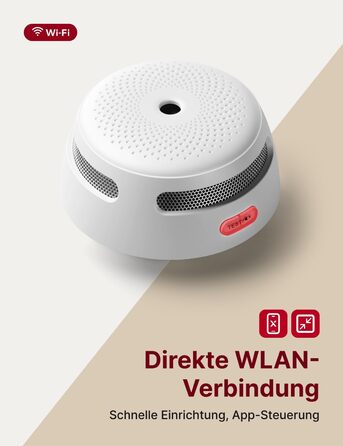Датчик диму X-Sense Wi-Fi, EN14604, з батареєю, сповіщення в додатку, 1 шт.