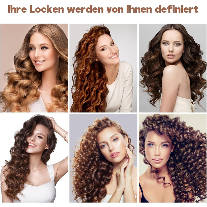 Набір для завивки волосся BESTOPE PRO 5-в-1 з LED-дисплеєм: 3 насадки, регулювання температури, швидкий нагрів, рукавичка, кліпси, рожеве золото