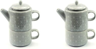 Чай для одного набору Порцеляна Sren, 3 шт. и горщик 0,42 л, чашка 0,25 л, 2 шт.