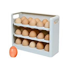 Контейнер для яєць AXIM для холодильника, 3-шаровий ящик для яєць 30 яєць Контейнер для зберігання яєць для дверцят холодильника (білий)