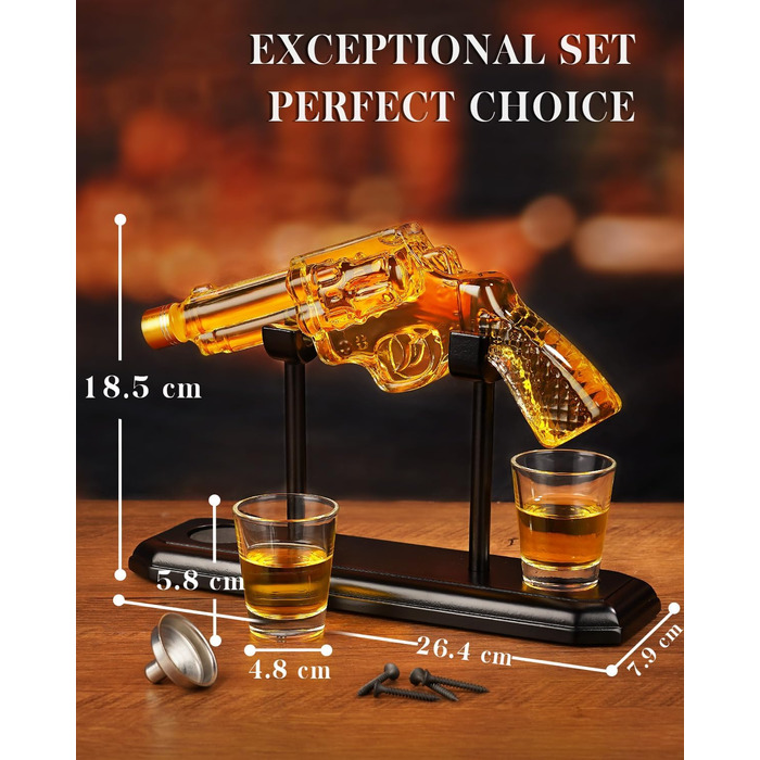 Набір віскі Oaksea: декантик та 2 келихи – ідеальний подарунок для чоловіків, батька, на Різдво, для любителів віскі