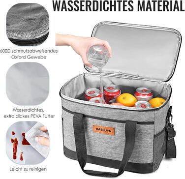 Сумка-холодильник 33л + 15л, складна, для пікніка, 14 год охолодження, велика термосумка для сім'ї, офісу, авто, кемпінгу, BBQ, подорожей, покупок, водонепроникна, блакитна