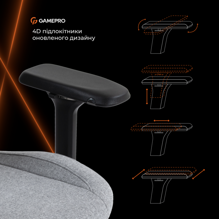 Крісло ігрове GamePro GC925G Gray