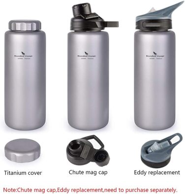 Фляга для води iBasingo 1050 мл з широким горлом, не протікає, для спорту, кемпінгу, туризму та подорожей (Ti3005D, Ti3005d-1050ml)