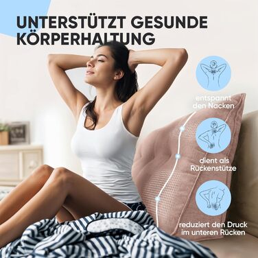 Підголовник Björn&Schiller для спини - подушка для ліжка та дивана, клиновидна подушка, спинка для стіни, сидіння, подушка для стіни, велика знімною обложкою (шампань, 70 см)
