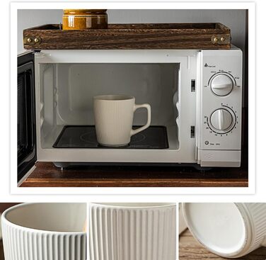 Набір кавових чашок 4 шт. - 500 мл - Матова кераміка - Набір чашок для кави та чаю - Мікрохвильова безпека, зручна ручка