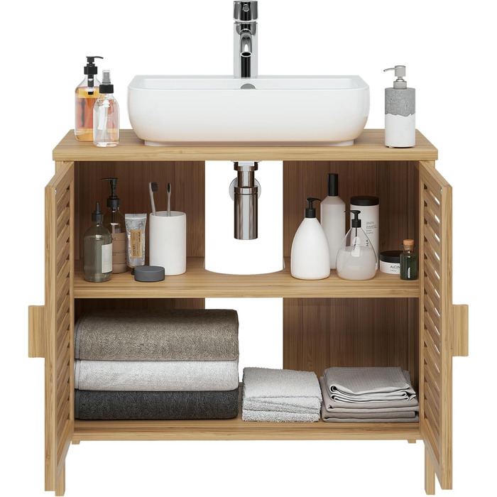 Шафа для ванної кімнати Bellamio Newa Badregal – бамбукова шафа з 5 полицями, 140x33x33 см