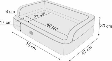 Ліжко для собак PillowPrim, ліжко для кішки, знімний чохол, кошик для собаки, подушка для собаки, XL 96x62 см, синій