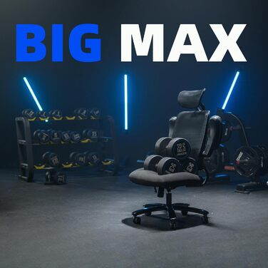 Крісло офісне FLEXISPOT чорне, 227 кг, регульовані підлокітники, для дому/офісу, з товстим сидінням, поворотне, OS2