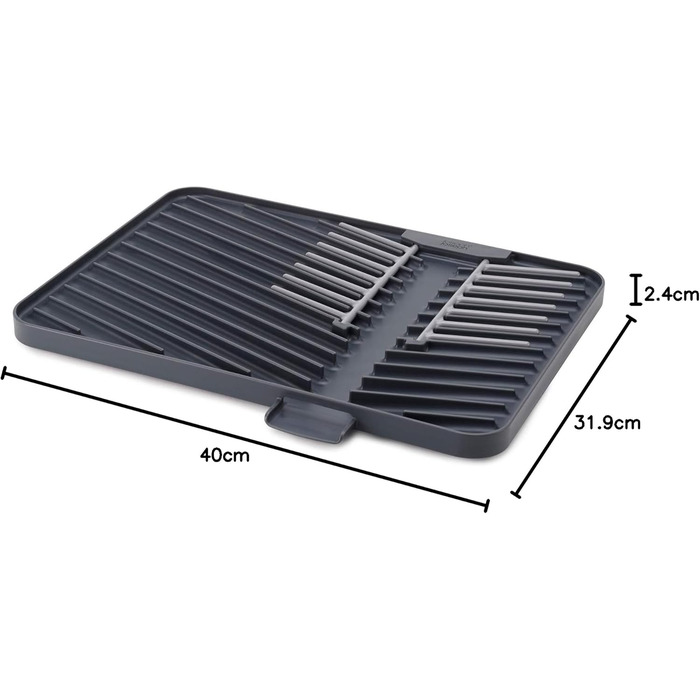 Сушарка для посуду Joseph Joseph, пластикова, регульована, складна, з піддоном для води, сіра, 30 см